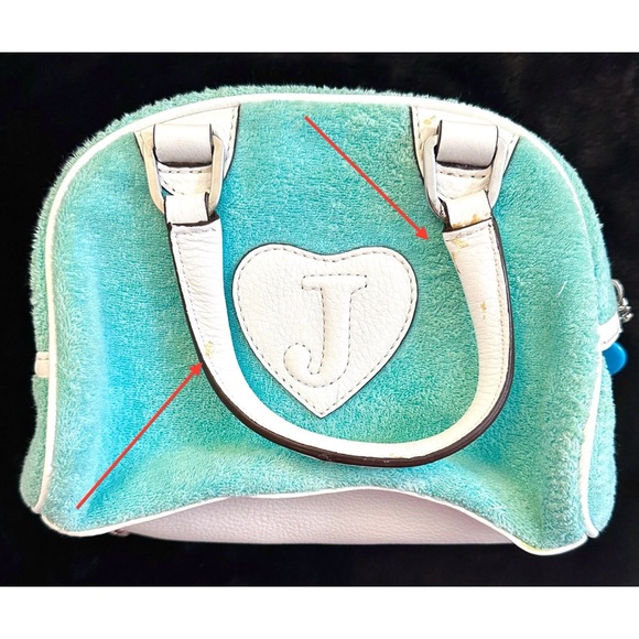 Vintage Juicy Couture Y2K Terry Mini Bowler Bag Purse Mint Green White NEW - Picture 14 of 16